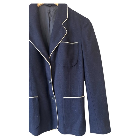 Vintage 1950s BRUCK COLLEGIATE Women’s  Navy Wool School Uniform Blazer Medium - Picture 2 of 7
